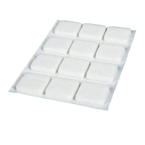 Podkładki Filcowe Kwadrat 20x20mm 20sztuk Biały  6-7mm Grubości
