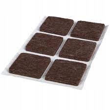Podkładki Filcowe Kwadrat 40x40mm 4sztuki Brąz  6-7mm Grubości