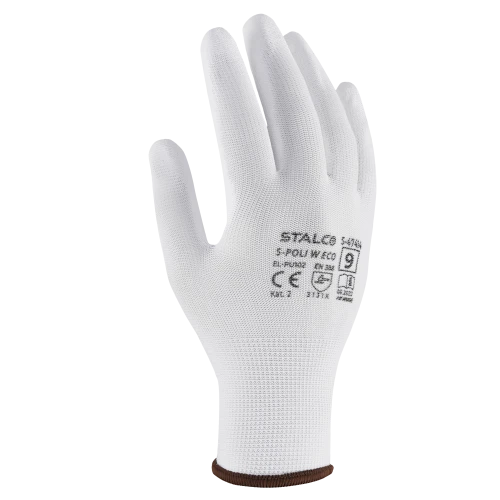 Stalco Rękawice Poliamidowe S-Poli W ECO   7" białe