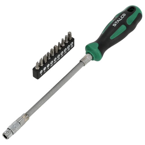 Stalco WKRĘTAK ELASTYCZNY 11EL.   Z KOŃCÓWKAMI : 1/4X25MM  SL5, SL6, SL7, PH1, PH2, PH3, T10, T15, T20, T30