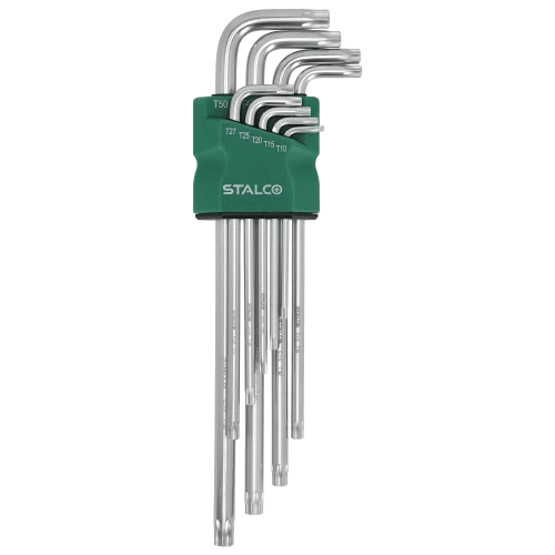 Stalco KLUCZE TORX Z OTWOREM  T10-15-20-25-27-30-40-45-50 IMBUSY 9EL.   CrV