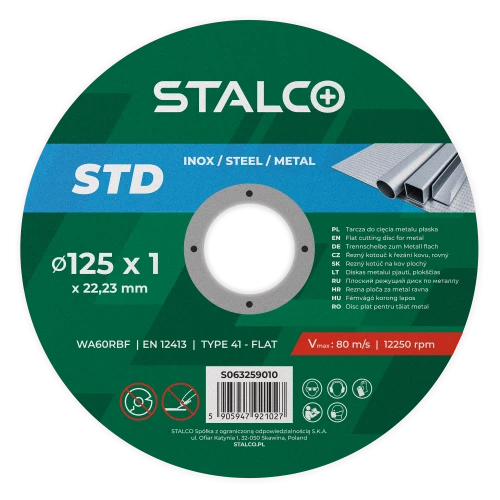 Stalco Tarcza do cięcia metalu płaska STD 125x1,0mm 