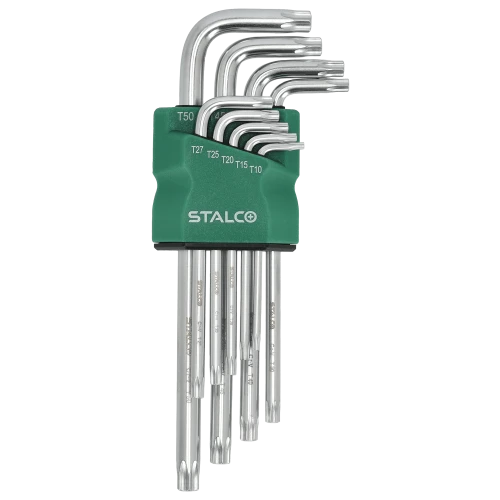 Stalco KLUCZE TORX Z OTWOREM T10-15-20-25-27-30-40-45-50 IMBUSY 9EL.   CrV