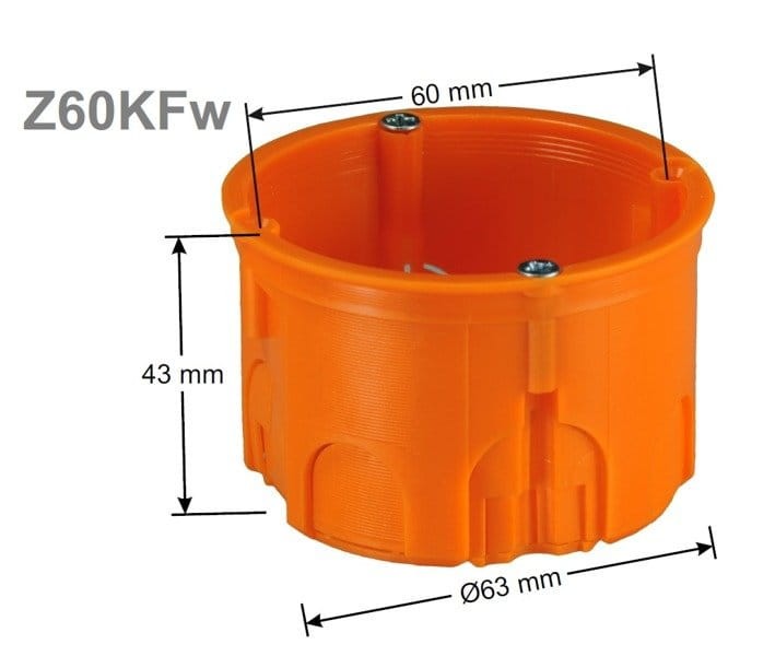 Simet Puszka podtynkowa 60 mm, płytka, z wkrętami