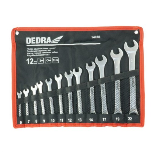 Dedra zestaw kluczy płasko oczkowych 6-22 12szt